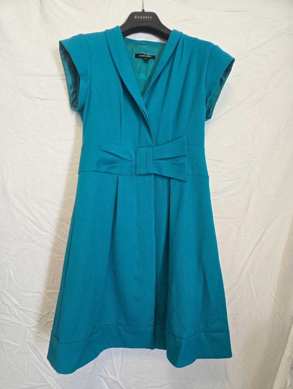 Nanette Lepore Teal Bow-Waist Midi Dress